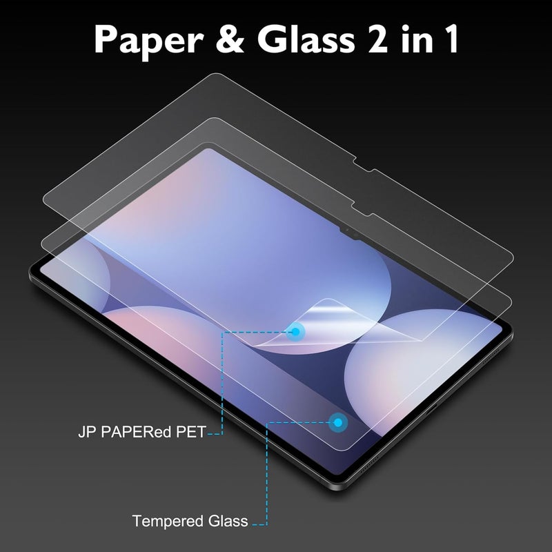 Esanik 2 Pack Like Paper Glass Screen Protector for Samsung Galaxy Tab S10 Ultra/S9 Ultra/S8 Ultra (14.6 inch) 9H Tempered Glass Film with Alignment Frame, Writing Like on Paper, Anti Glare - Image 4